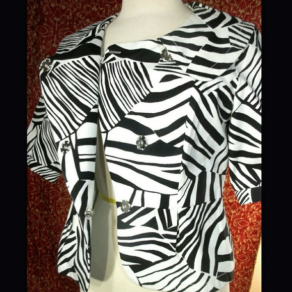 KENNETH COLE REACTION zebra print jacket 10✨ - Picture 6 of 8